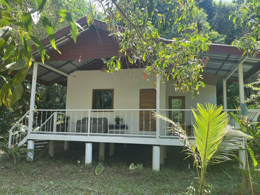 Forest House on stilts with a wide veranda
